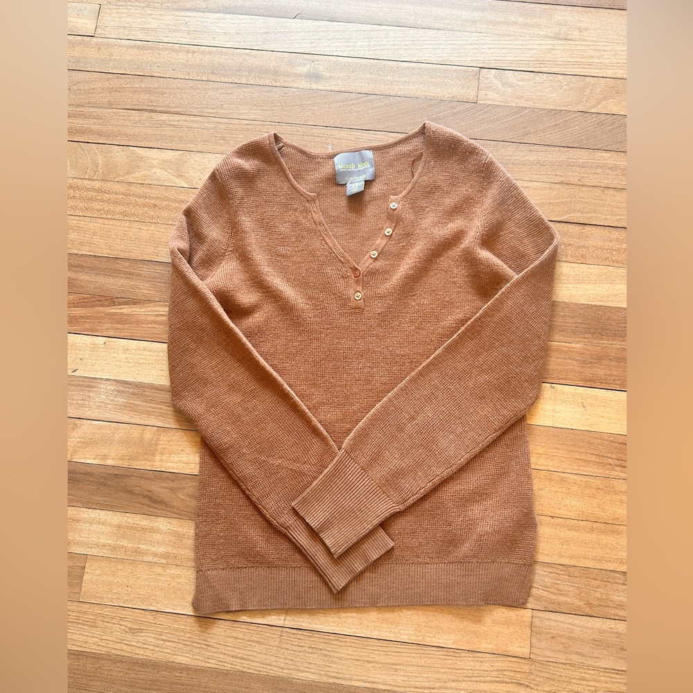 Wicked Wool Women's 100% Merino Wool Long Sleeve Sweater Maple Valley NWOT M3-10
